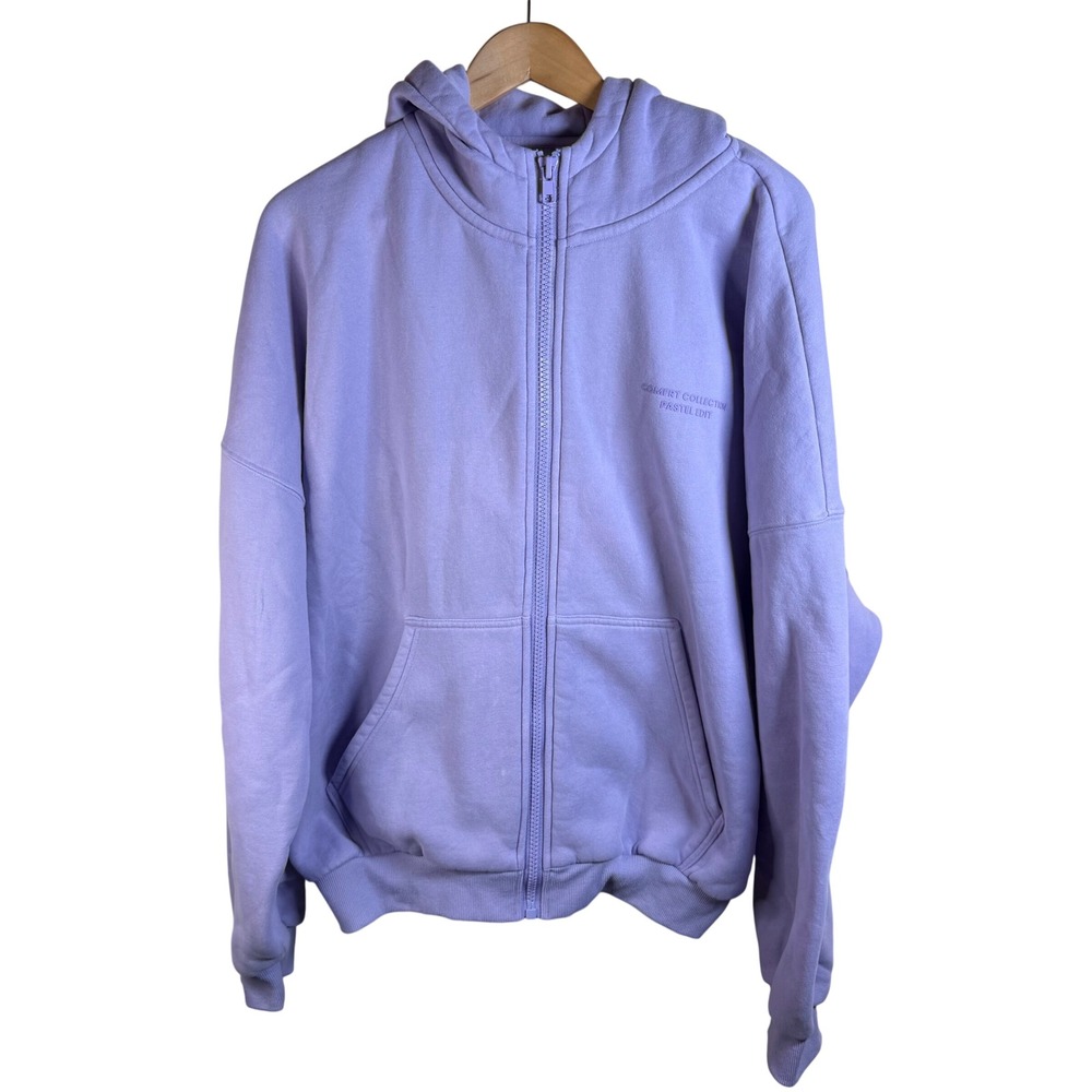 Comfrt Zip Up Hoodie Women Medium Purple Pastel Edit Oversized Fleece Athleisure